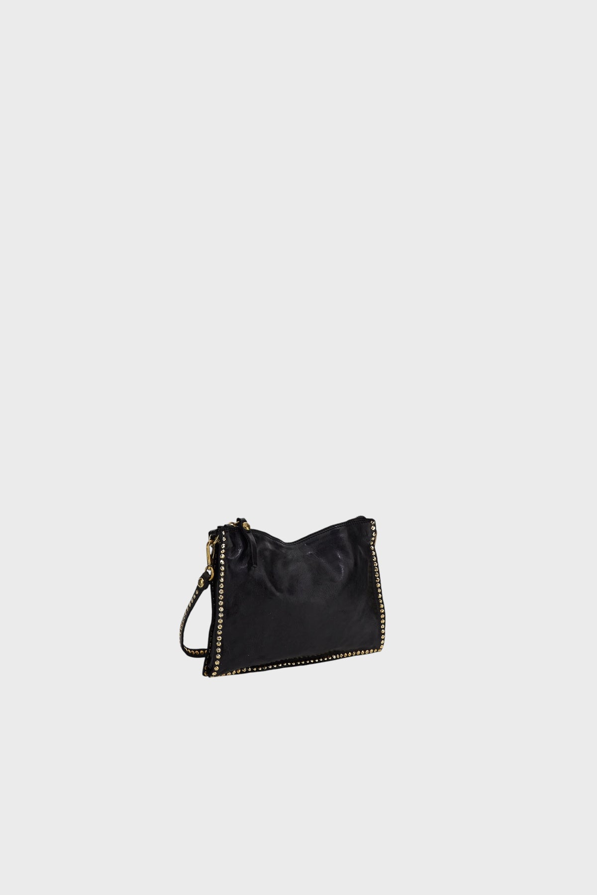 Borsa "EVA" in pelle tinta in capo con borchie