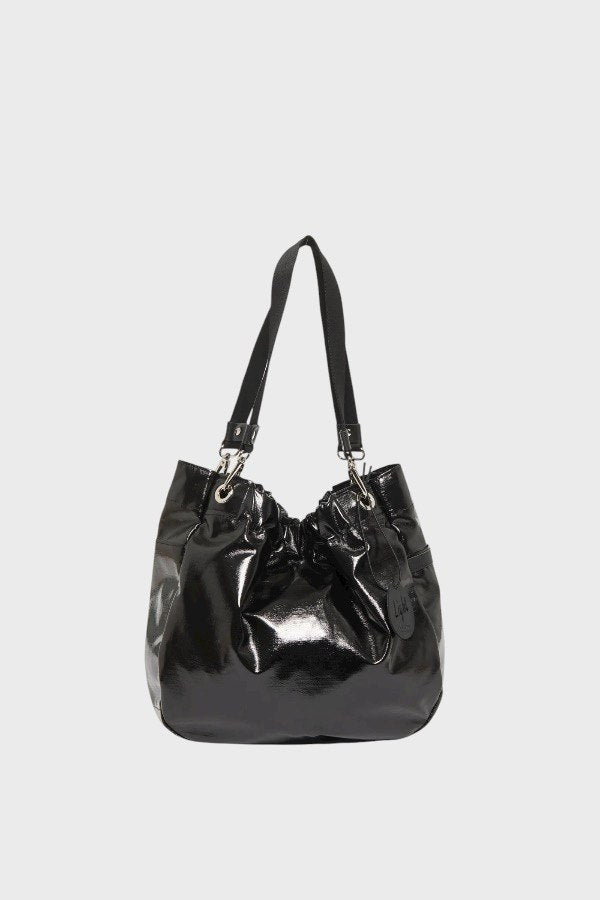 Borsa nera in nylon lucida