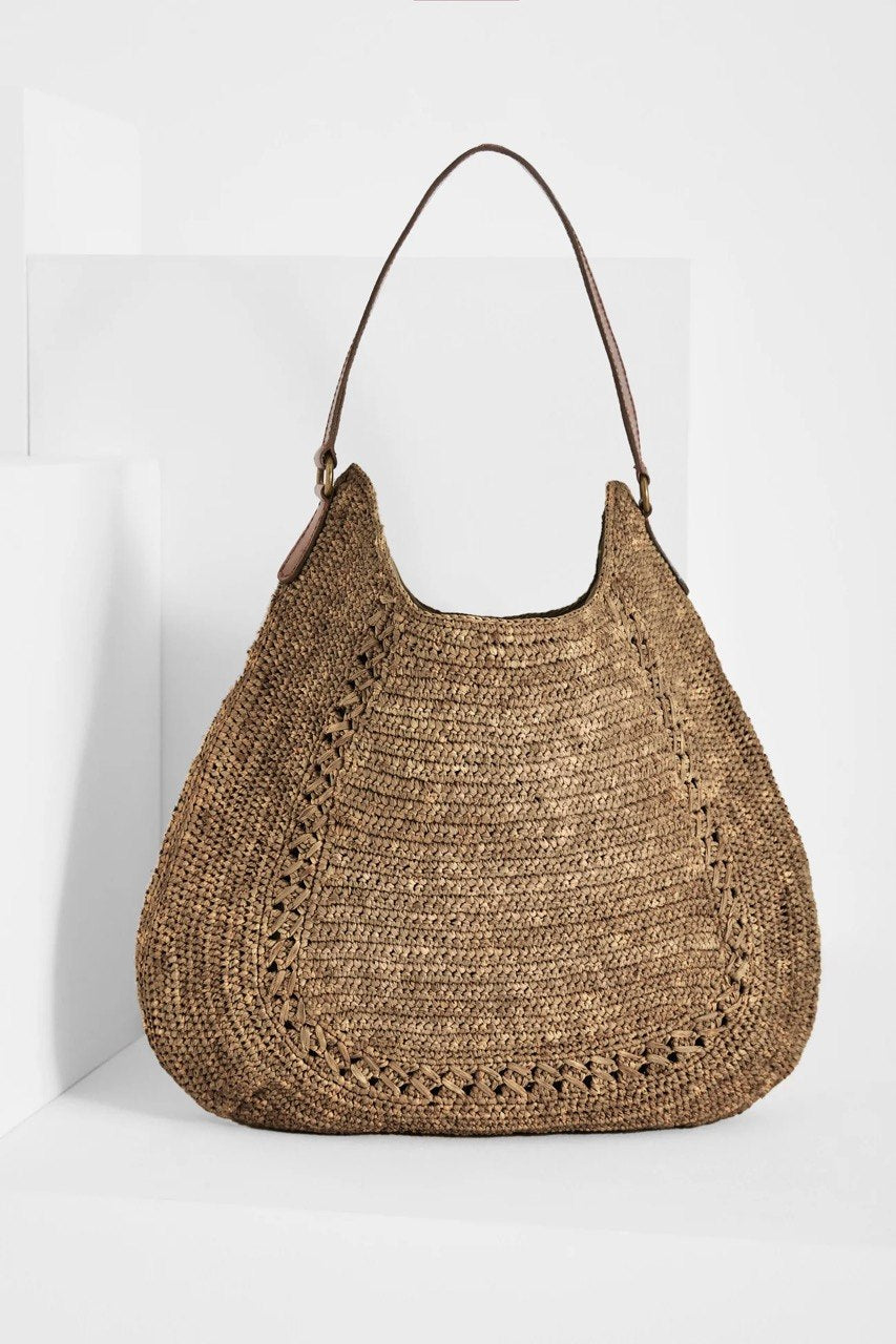 Borsa a spalla in rafia Ibeliv  1