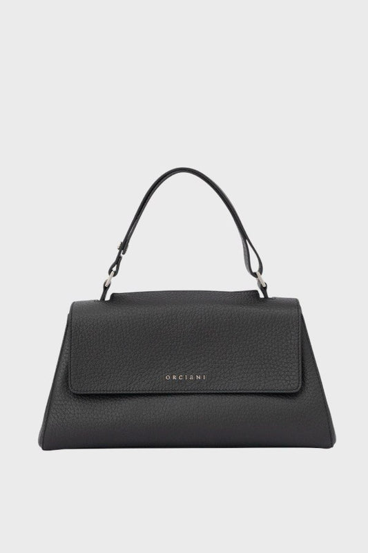 Borsa nera in pelle martellata Orciani