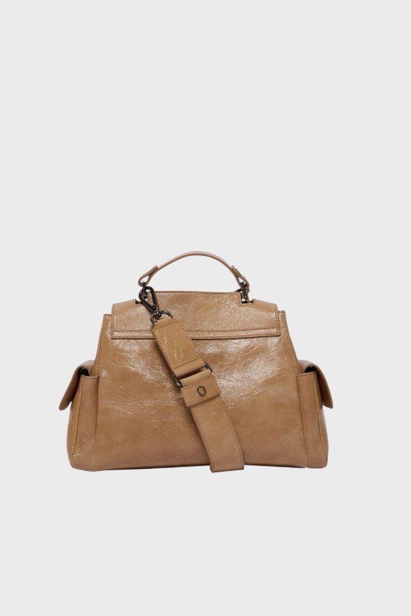 Borsa Orciani Sveva Stark Small in Pelle  biscotto 1