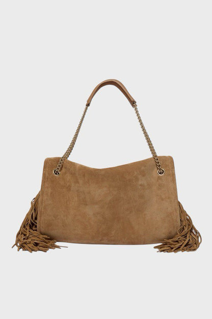 Borsa in pelle scamosciata color biscotto Orciani 1