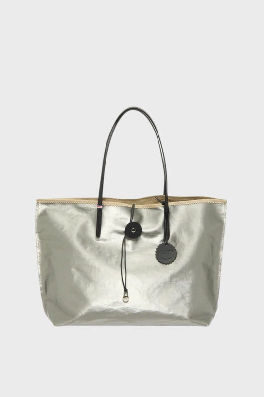 Borsa Secchiello Silver in Lino Laminato