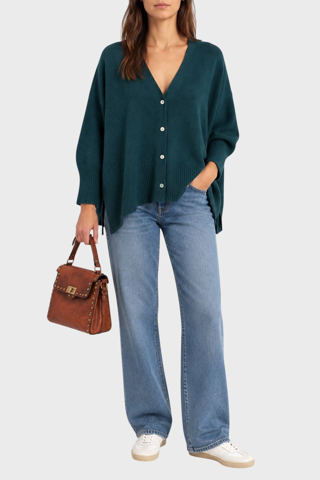 Cardigan BE YOU Oversize Hunter Green