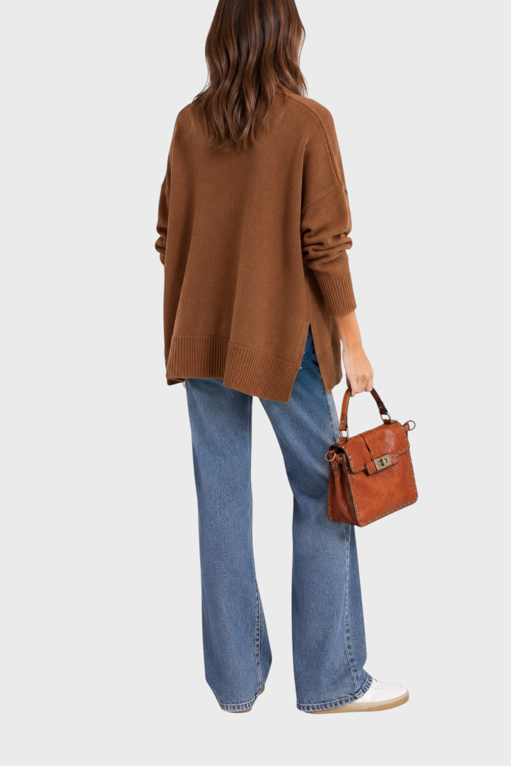 Cardigan BE YOU Oversize Leather Brown