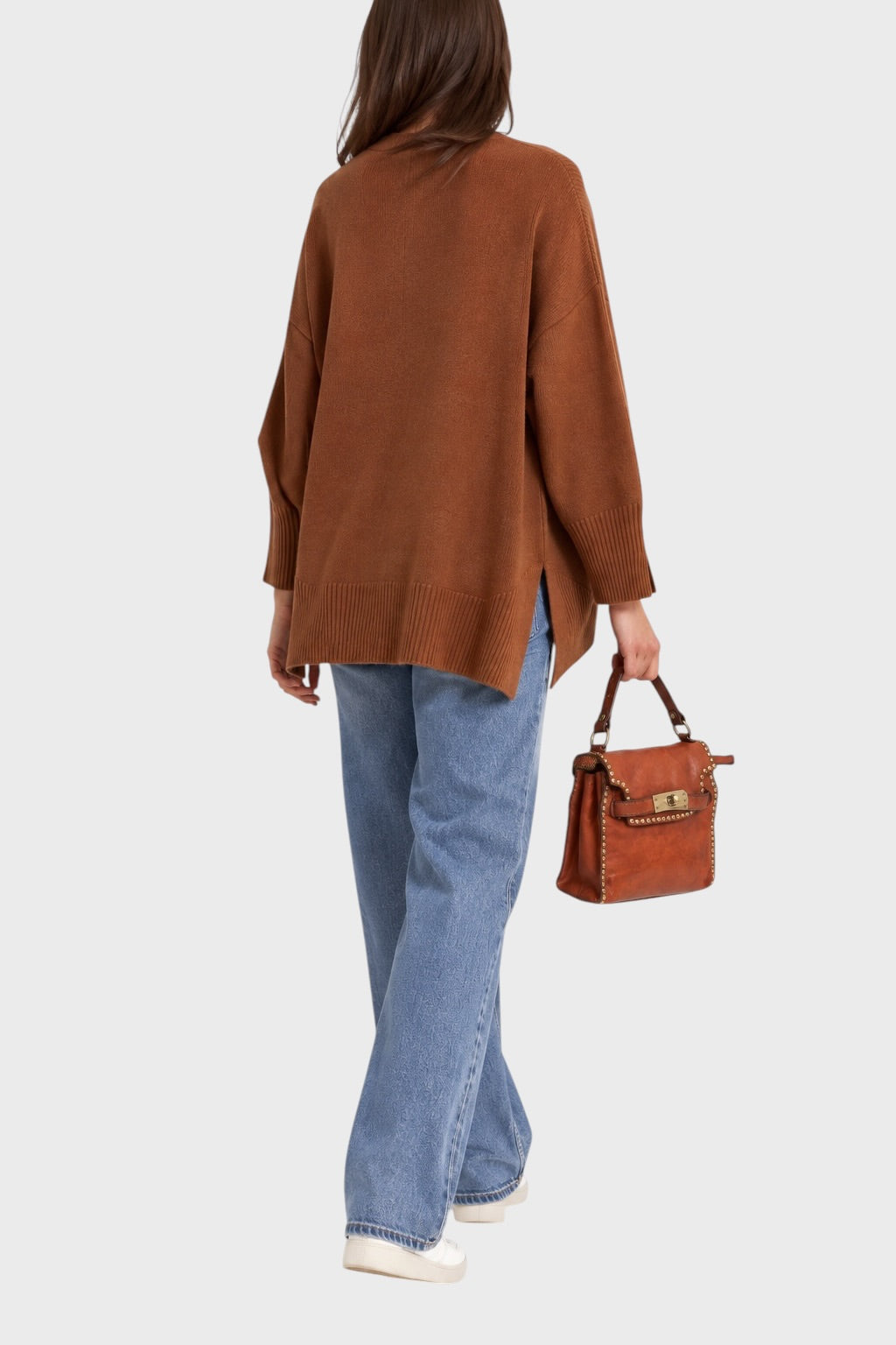 Cardigan BE YOU Oversize Leather Brown