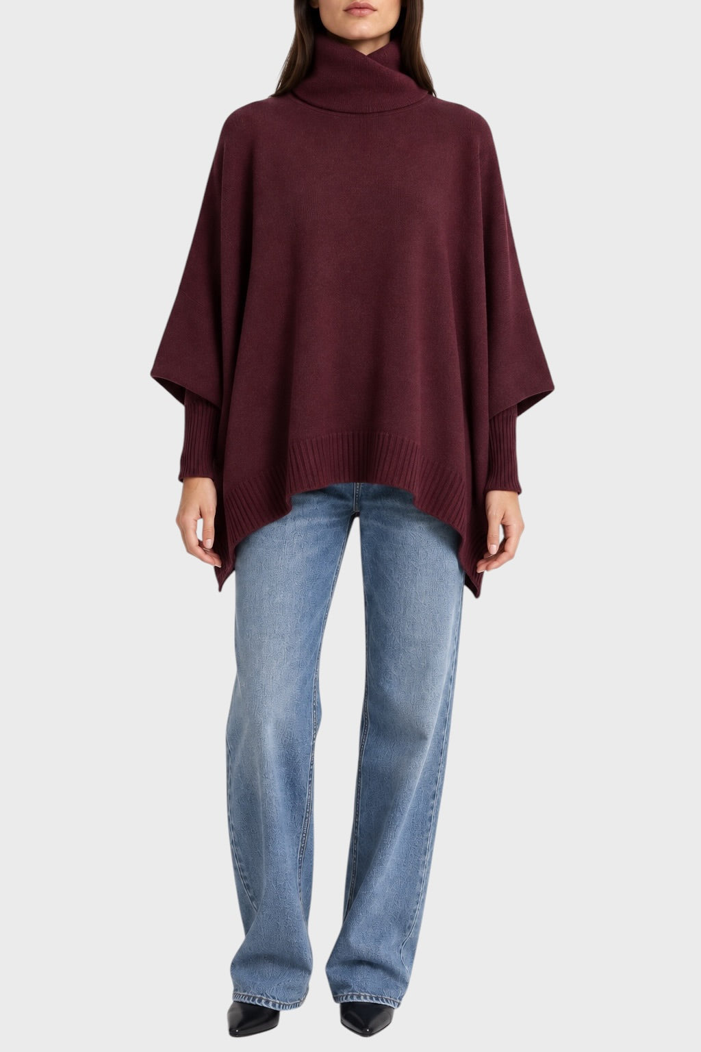 Maglia BE YOU Mantella Dolcevita Merlot
