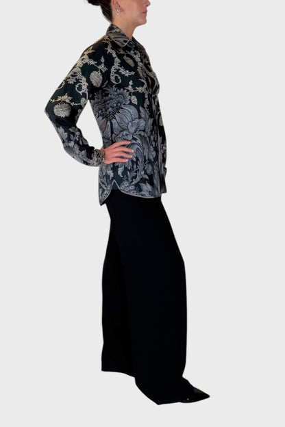 Camicia in Seta con Stampa Floreale