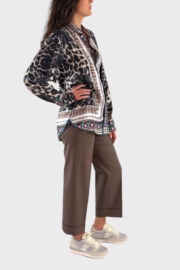 Camicia leopardata in seta