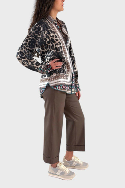 Camicia leopardata in seta