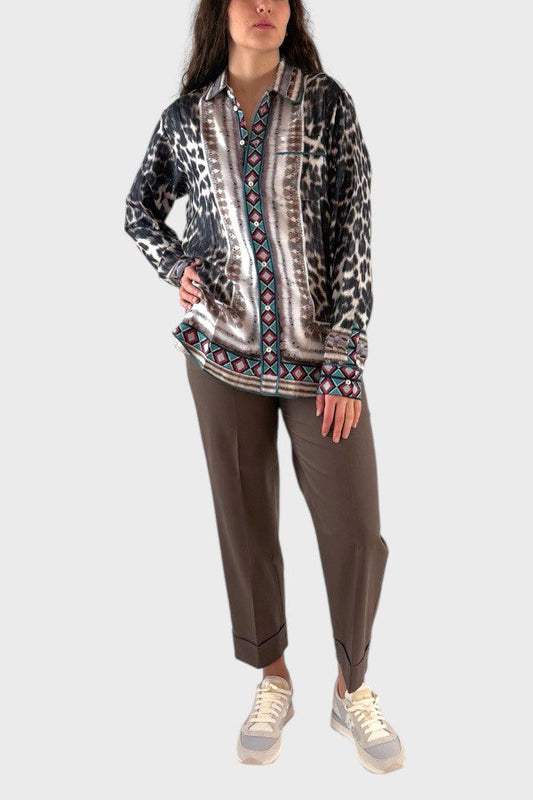 Camicia leopardata in seta