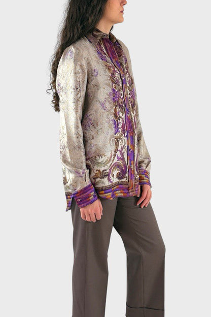 Blusa in seta manica lunga