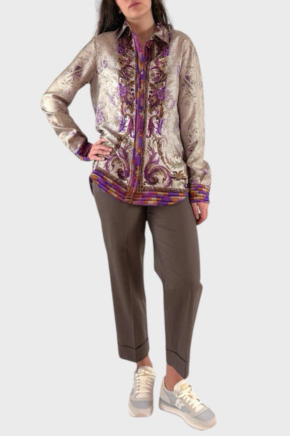 Blusa in seta manica lunga