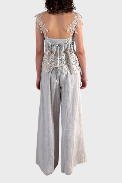 Completo pantalone con top in pizzo