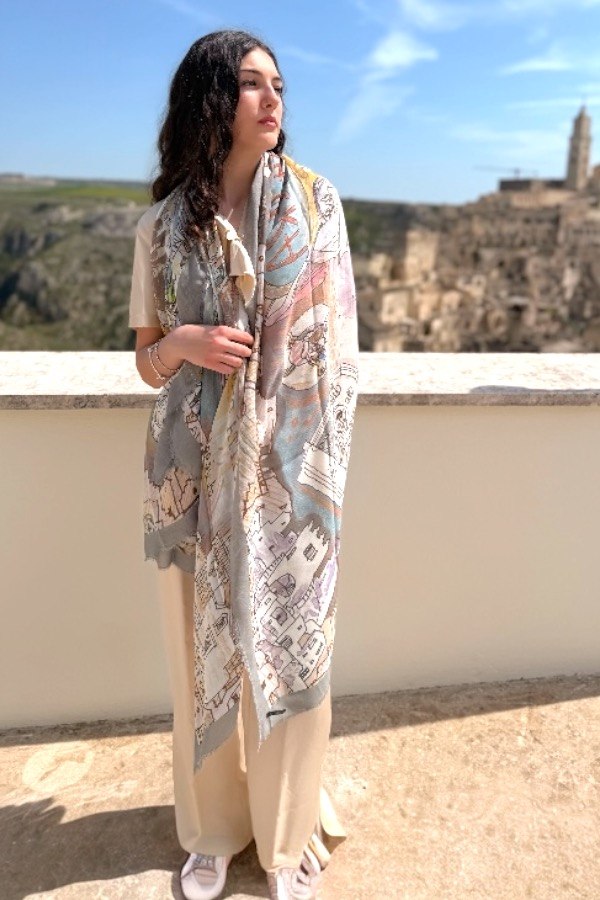 Foulard  Matera in modal e cashmere