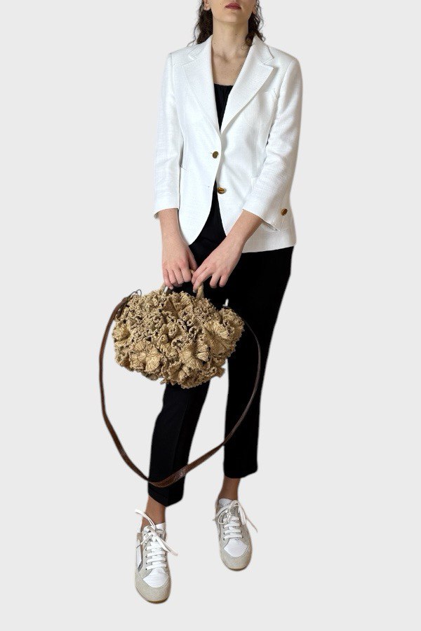 Blazer in viscosa bianco