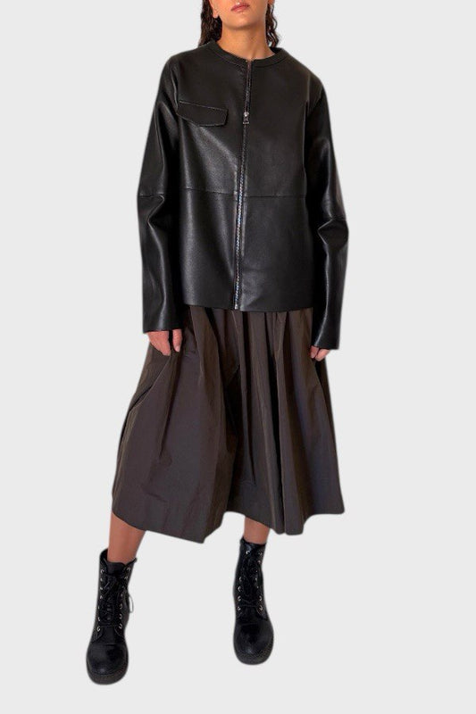 Blazer in pelle oversize 