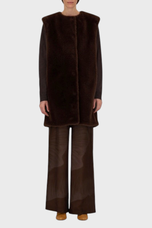 Gilet in eco pelliccia effetto castoro