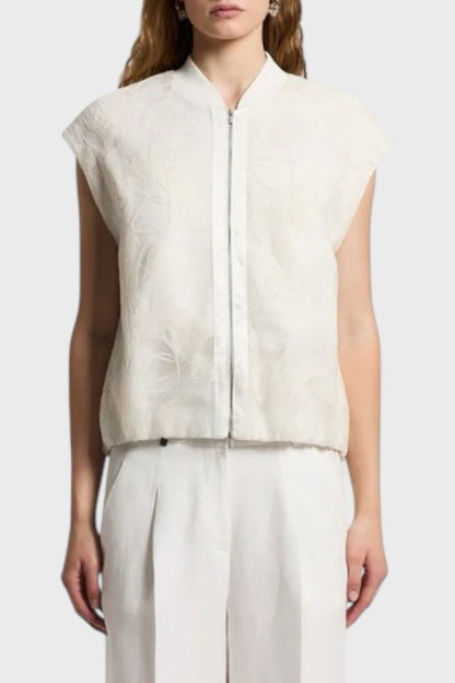 Gilet in tulle con ricamo