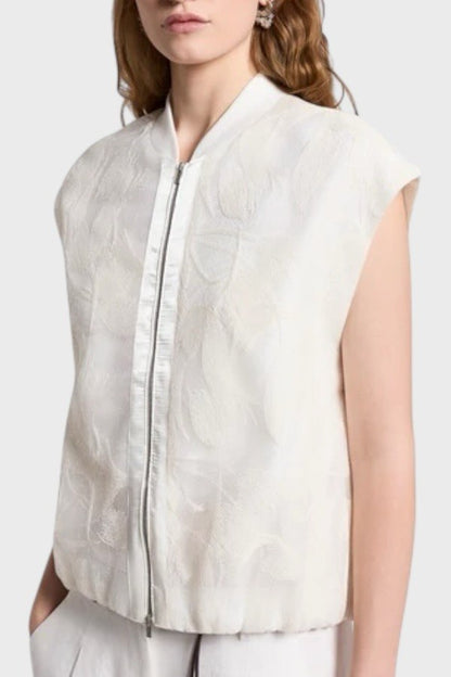 Gilet in tulle con ricamo