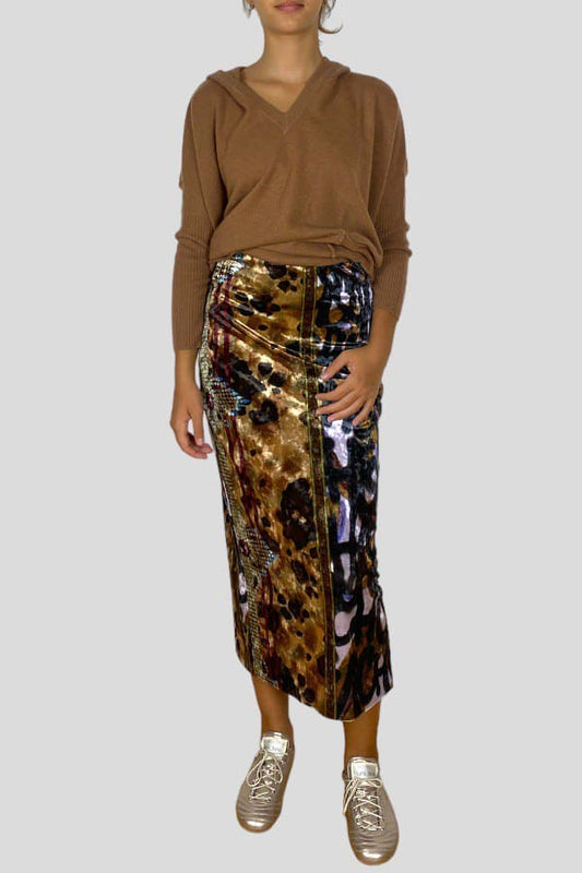 Gonna Rana midi multicolore sabbia