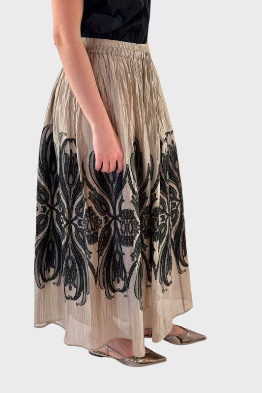 Maxi gonna elegante con ricami Psophia