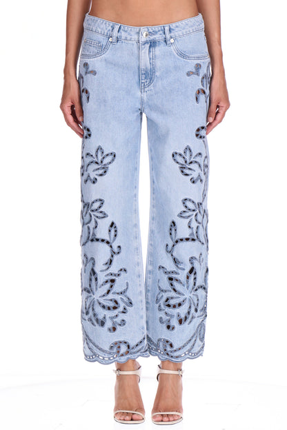 Jeans fantasia floreale