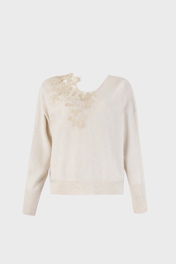 Maglia con inserti di pizzo