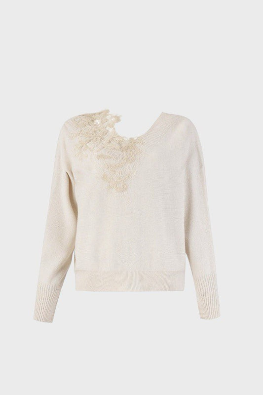 Maglia con inserti di pizzo