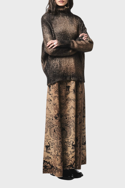 Maglione collo alto effetto sfumato