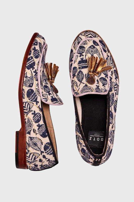 Mocassini in cotone fantasia