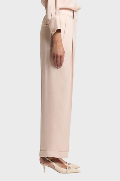 Pantaloni Peserico in Raso Viscosa Vita Alta 1