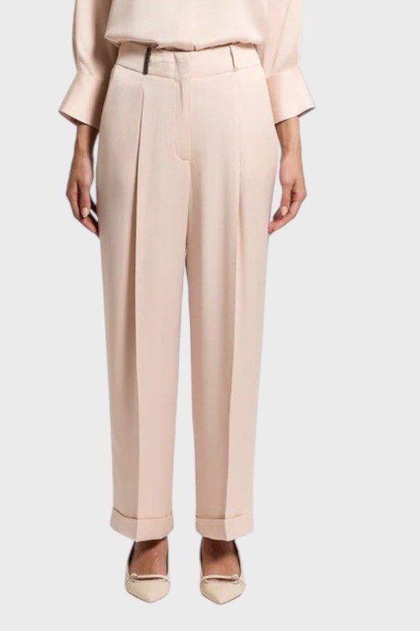 Pantaloni Peserico in Raso Viscosa Vita Alta