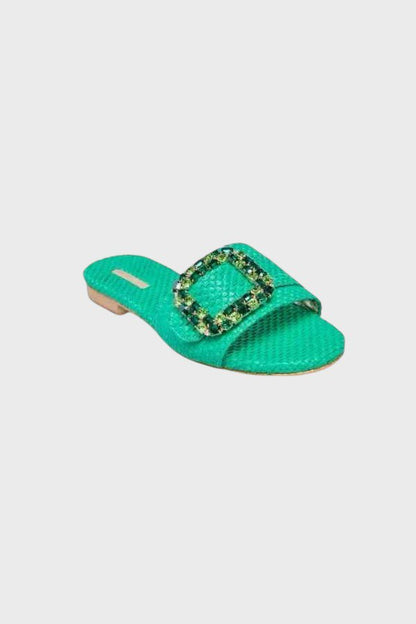 Sandali gioiello smeraldo Emanuela Caruso Capri