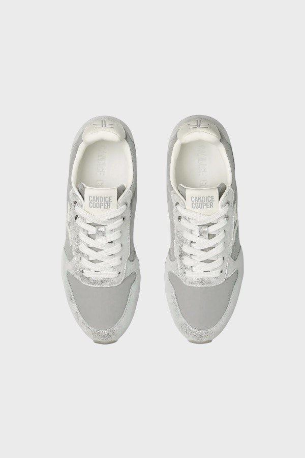 Sneakers in pelle e tessuto