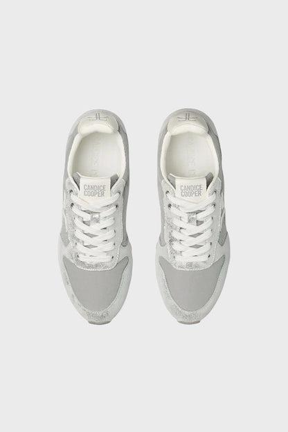 Sneakers in pelle e tessuto