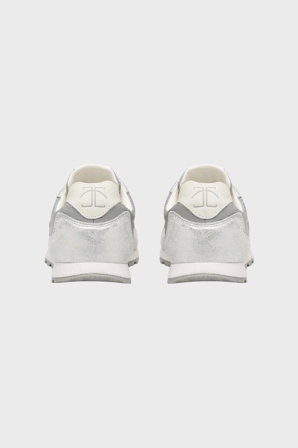 Sneakers in pelle e tessuto