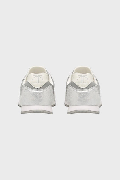 Sneakers in pelle e tessuto