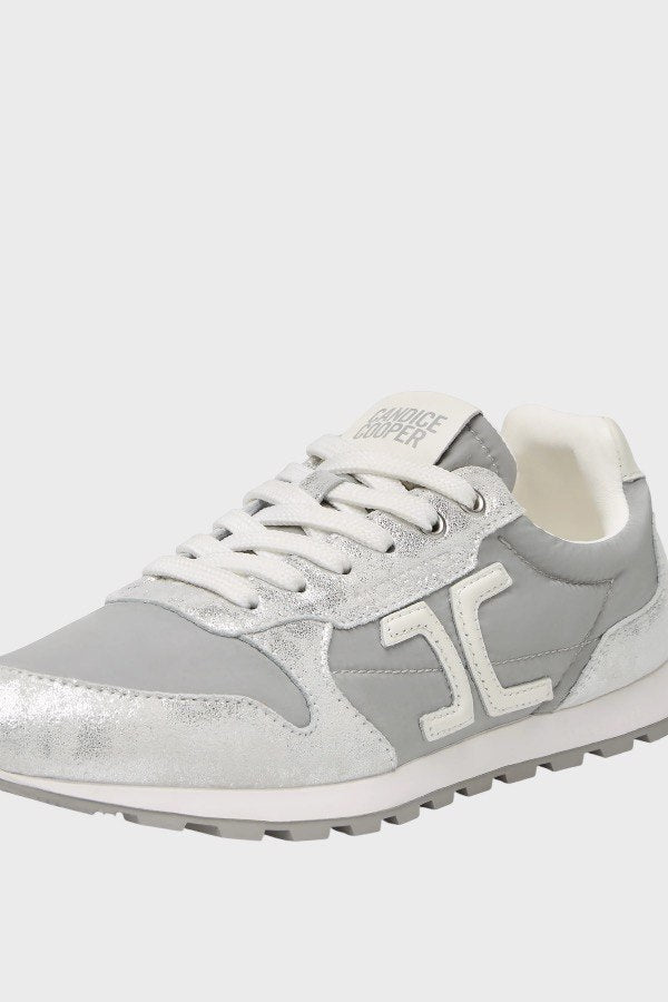 Sneakers in pelle e tessuto
