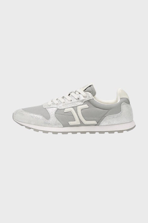 Sneakers in pelle e tessuto