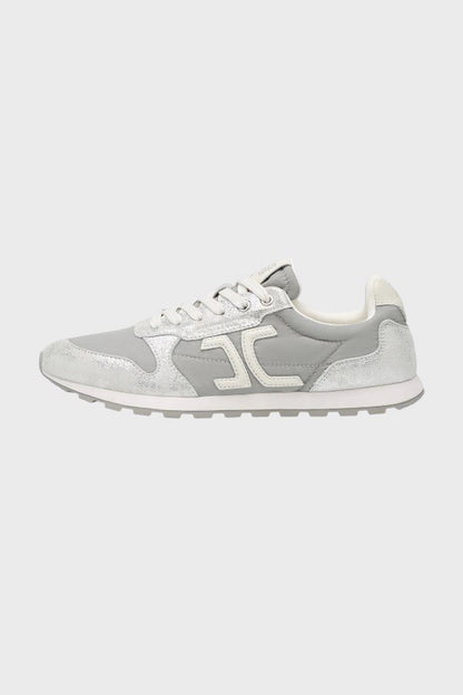 Sneakers in pelle e tessuto