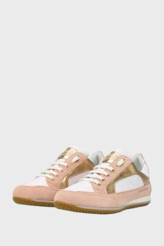Sneakers in pelle e tessuto