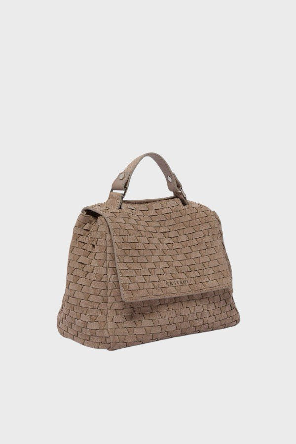 Borsa Donna in Pelle Intrecciata Beige Orciani Donna 1