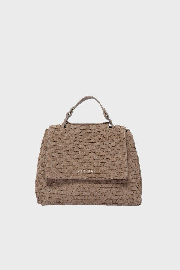Borsa Donna in Pelle Intrecciata Beige Orciani Donna