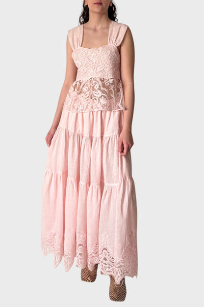 Blusa In Pizzo Con Schiena Aperta e Nastro