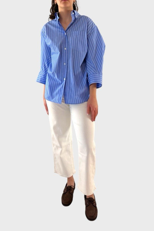 Camicia a righe maniche 3/4