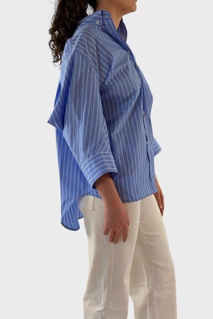 Camicia a righe maniche 3/4