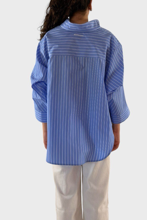 Camicia a righe maniche 3/4