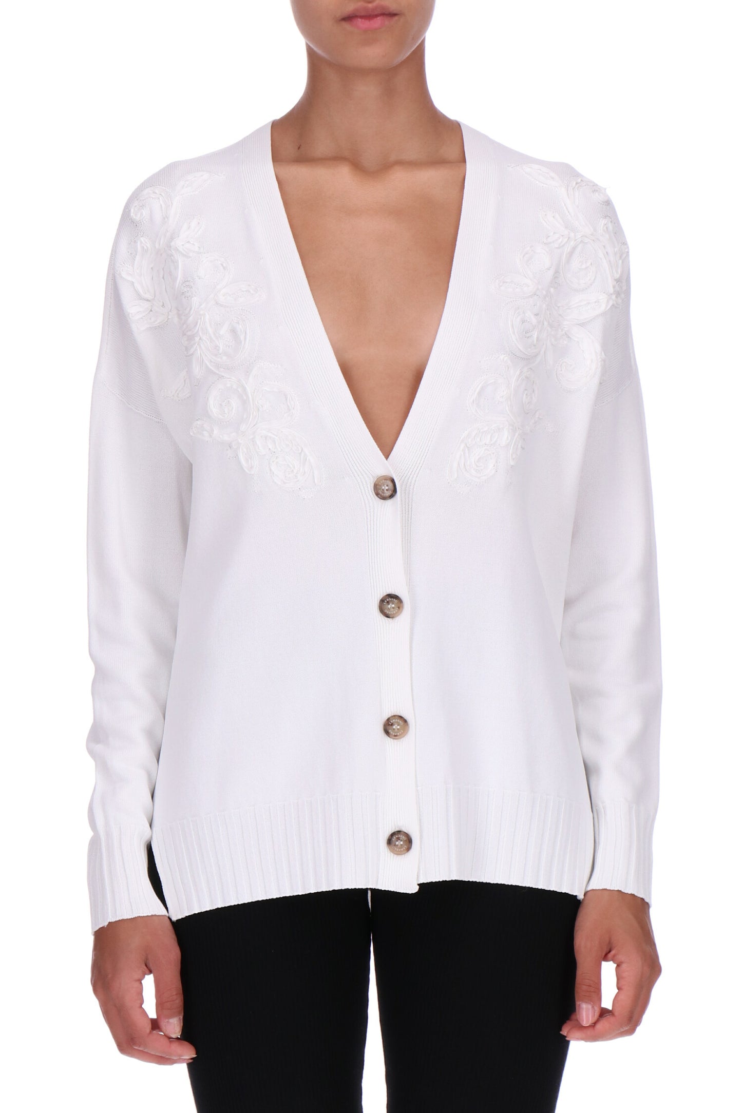Cardigan bianco ottico