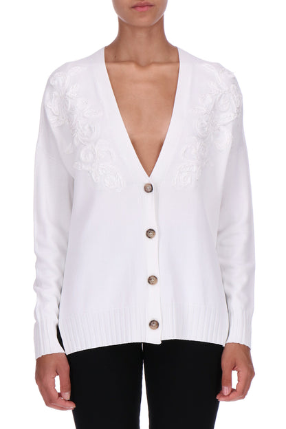 Cardigan bianco ottico